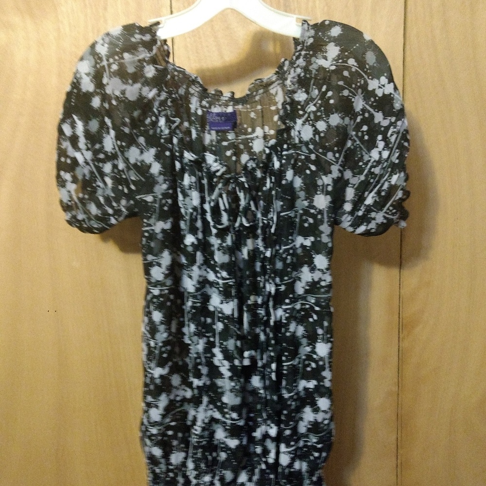 Black and white sheer top by Miley Cyrus Max Azria